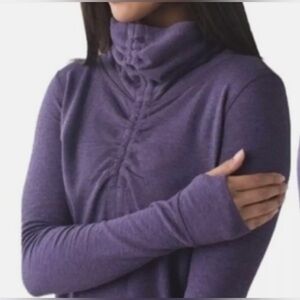Lululemon Women's Purple Cinch Cowl Neck  Sweatshirt Reversible Size 10